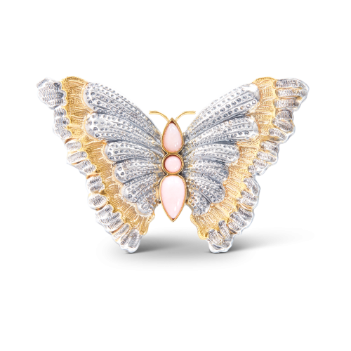 BLOSSOMS COLOR 银镶蛋白石蝴蝶胸针