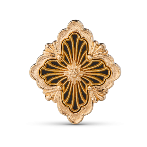 OPERA TULLE 黄金和缟玛瑙胸针