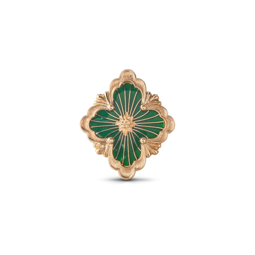 OPERA TULLE 黄金和绿色珐琅胸针