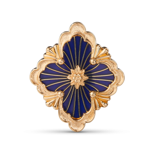 OPERA TULLE 黄金和蓝色珐琅胸针