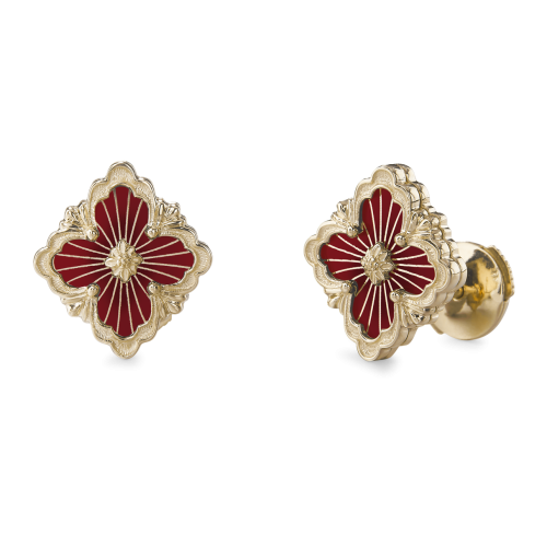 OPERA TULLE ENAMEL 黄金和红色珐琅耳钉