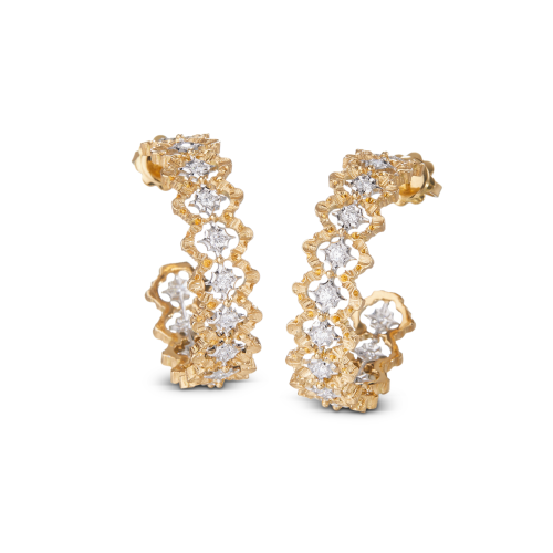 ROMBI黄金和白金镶钻耳环