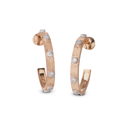 MACRI CLASSICA玫瑰金和白金镶钻耳环