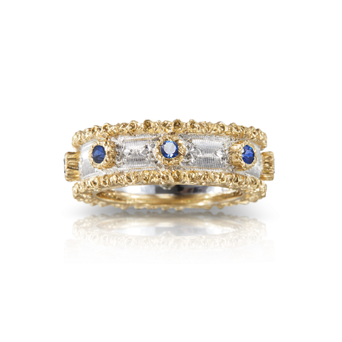 MACRI CAPRI ETERNELLE白金和黄金镶嵌蓝宝石戒指