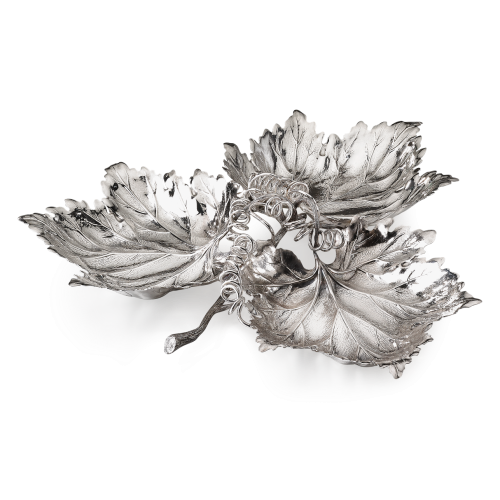 LEAVES 银质大号葡萄藤叶餐桌中央摆饰