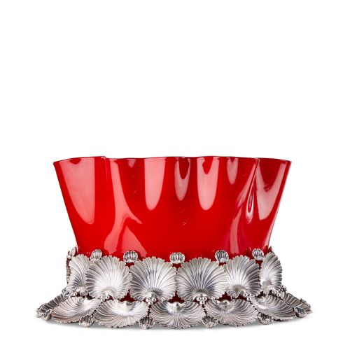 ROSSO MARAVIGLIA 银与 VENINI 玻璃餐桌中央摆饰