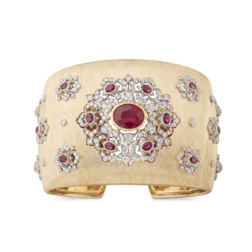 OPERA HIGH JEWELLERY 黄金和白金镶红宝石手镯