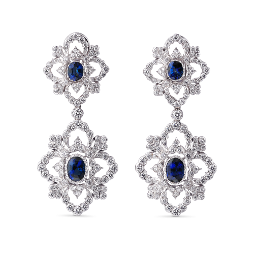 OPERA HIGH JEWELLERY 白金镶蓝宝石耳坠