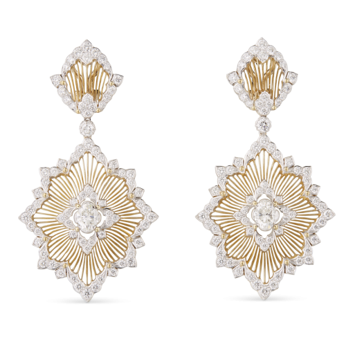 HIGH JEWELLERY 白金和黄金镶钻耳环