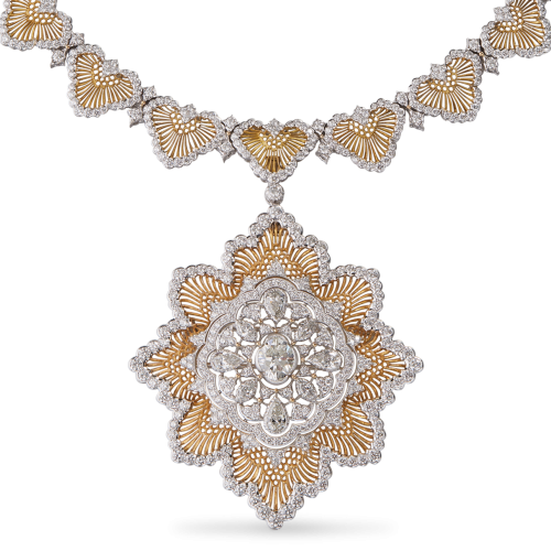 HIGH JEWELLERY 白金和黄金镶钻吊坠