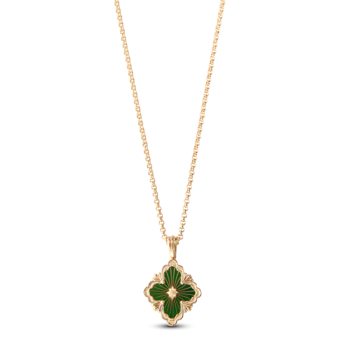 OPERA TULLE黄金镶绿色珐琅吊坠