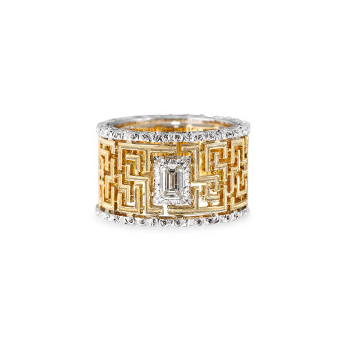 PREMIUM BAND 黄金和白金镶钻戒指