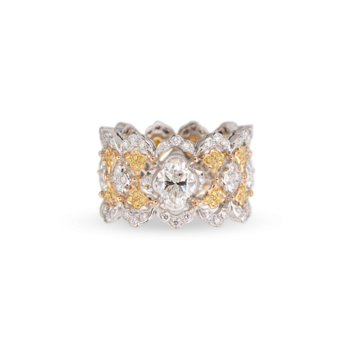 HIGH JEWELLERY 白金和黄金镶钻戒指