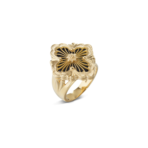 OPERA TULLE STONE 黄金镶缟玛瑙戒指