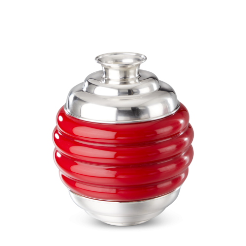 ROSSO MARAVIGLIA系列VENINI玻璃银质底座小号花瓶