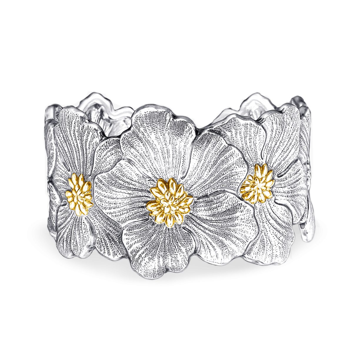 BLOSSOMS VERMEIL 银与金质栀子花手镯