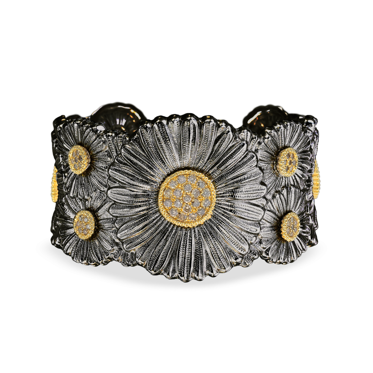 BLOSSOMS DIAMONDS 银镶钻雏菊手镯
