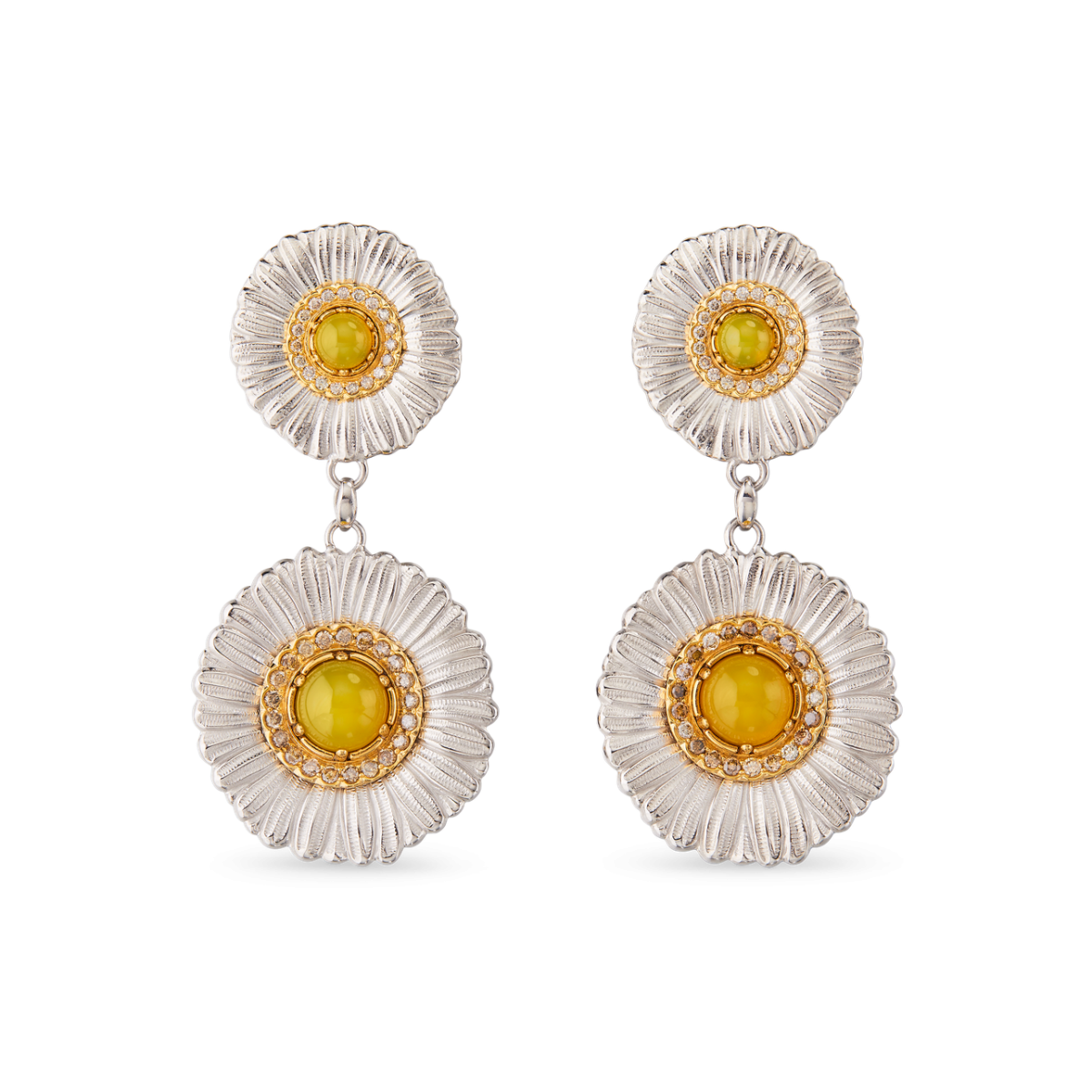 BLOSSOMS COLOR 银镶黄玛瑙耳坠