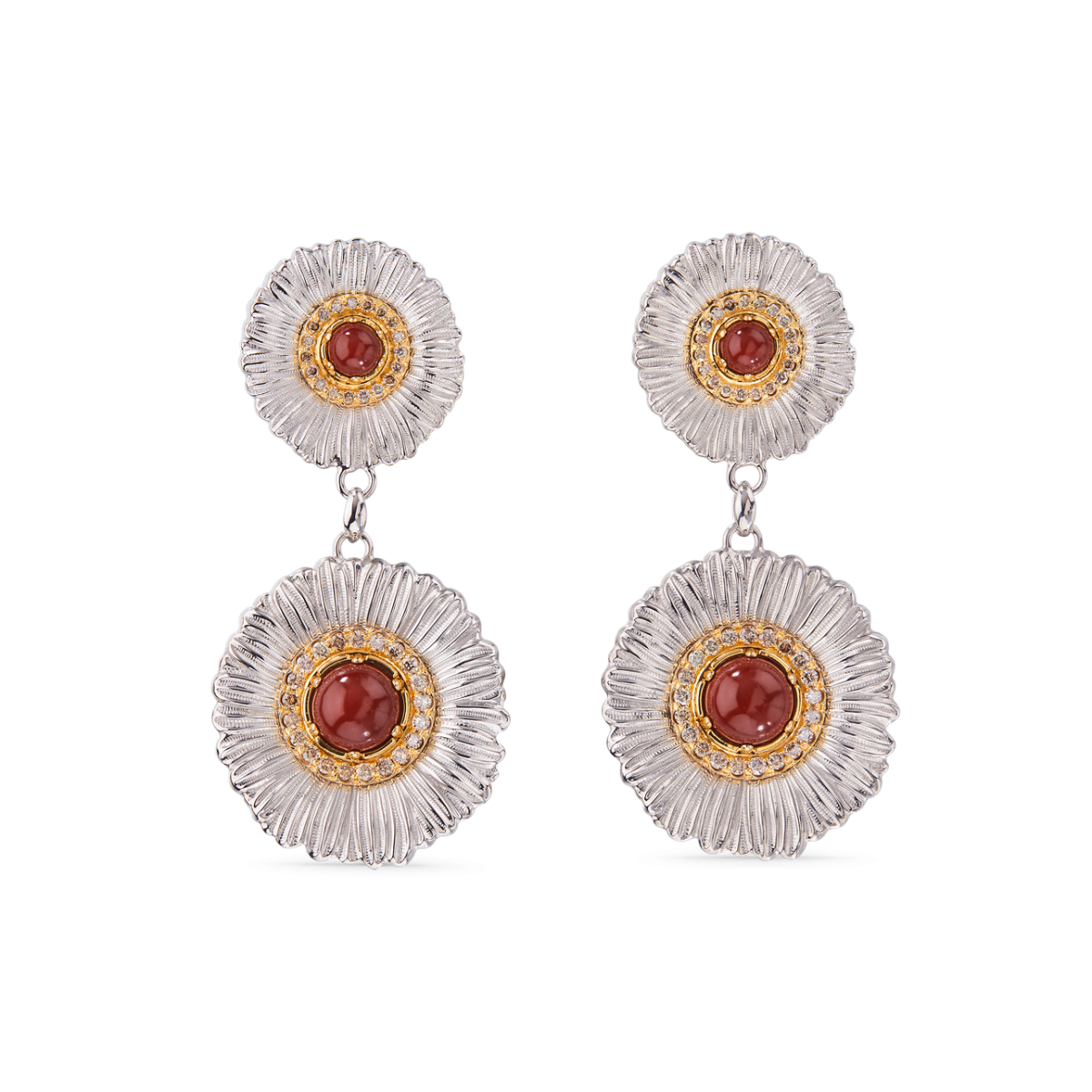 BLOSSOMS COLOR 银镶红碧玉耳坠