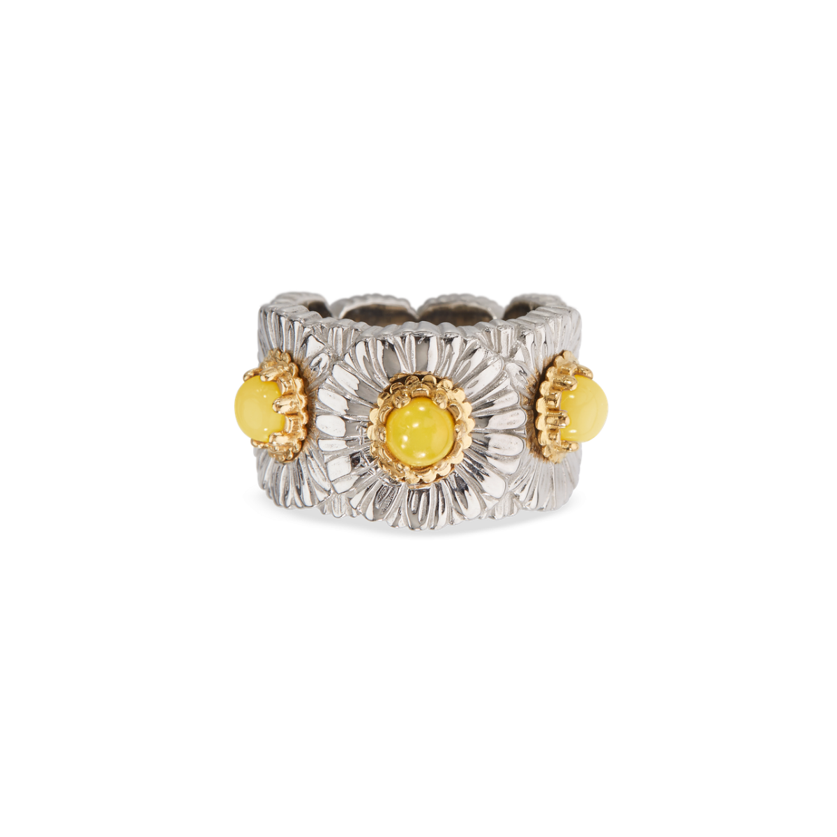 BLOSSOMS COLOR ETERNELLE 银镶黄玛瑙结婚戒指