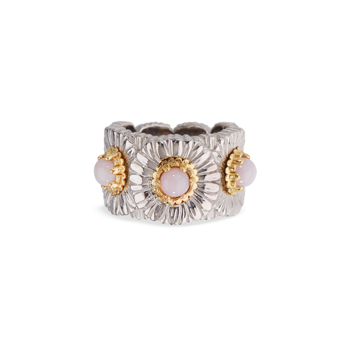 BLOSSOMS COLOR ETERNELLE 银镶蛋白石结婚戒指