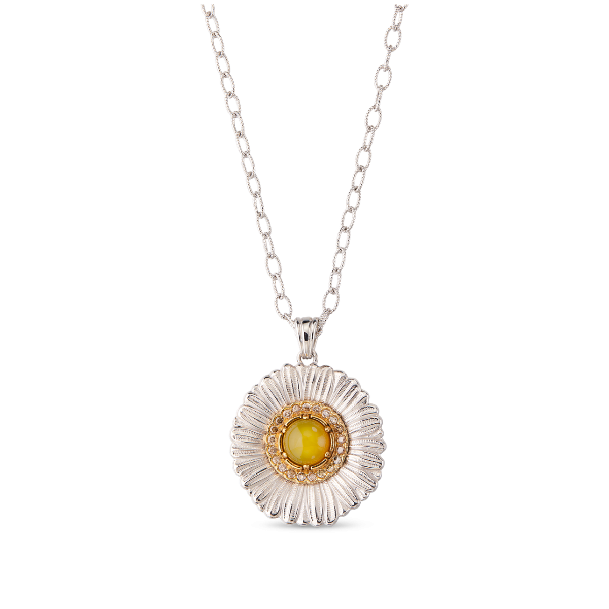 BLOSSOMS COLOR 银镶黄玛瑙吊坠