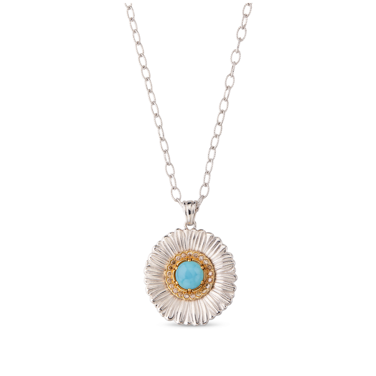 BLOSSOMS COLOR 银镶蓝玛瑙吊坠