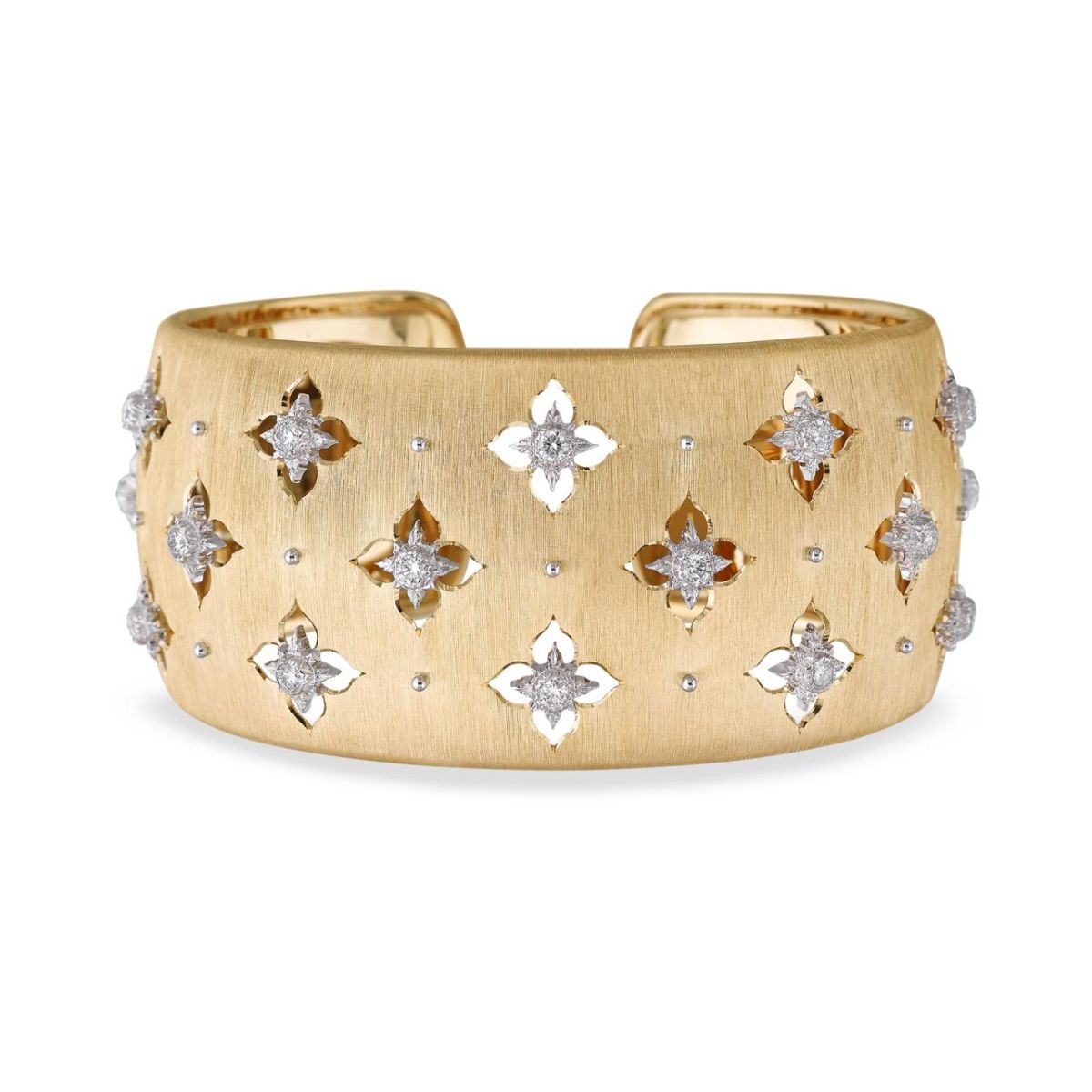 MACRI GIGLIO 黄金和白金镶钻手环式手镯