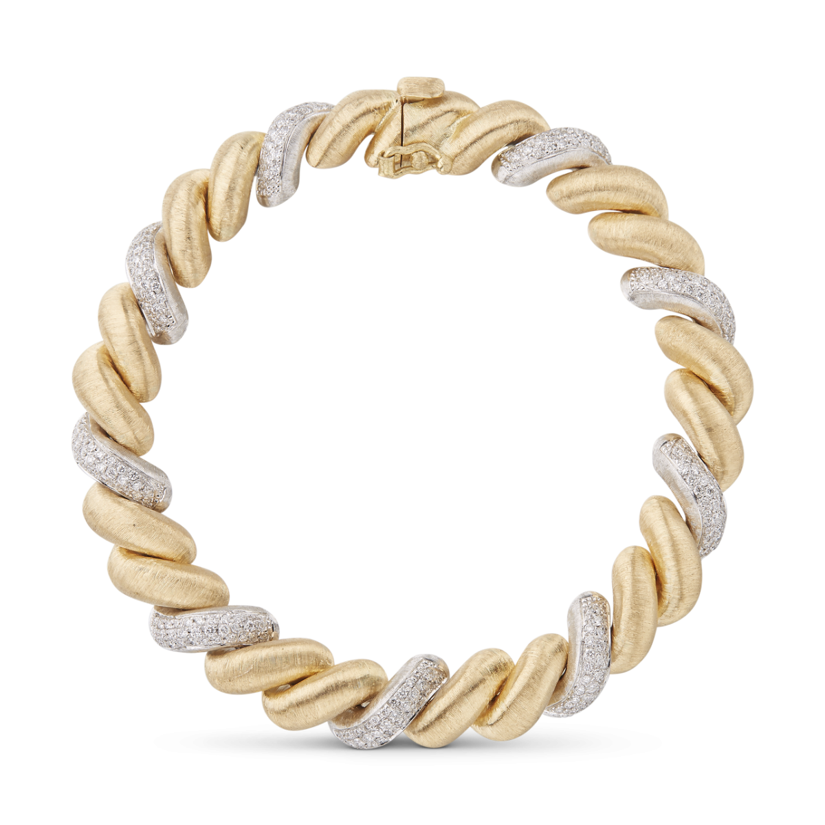 TORSADÉ 黄金和白金镶钻手镯