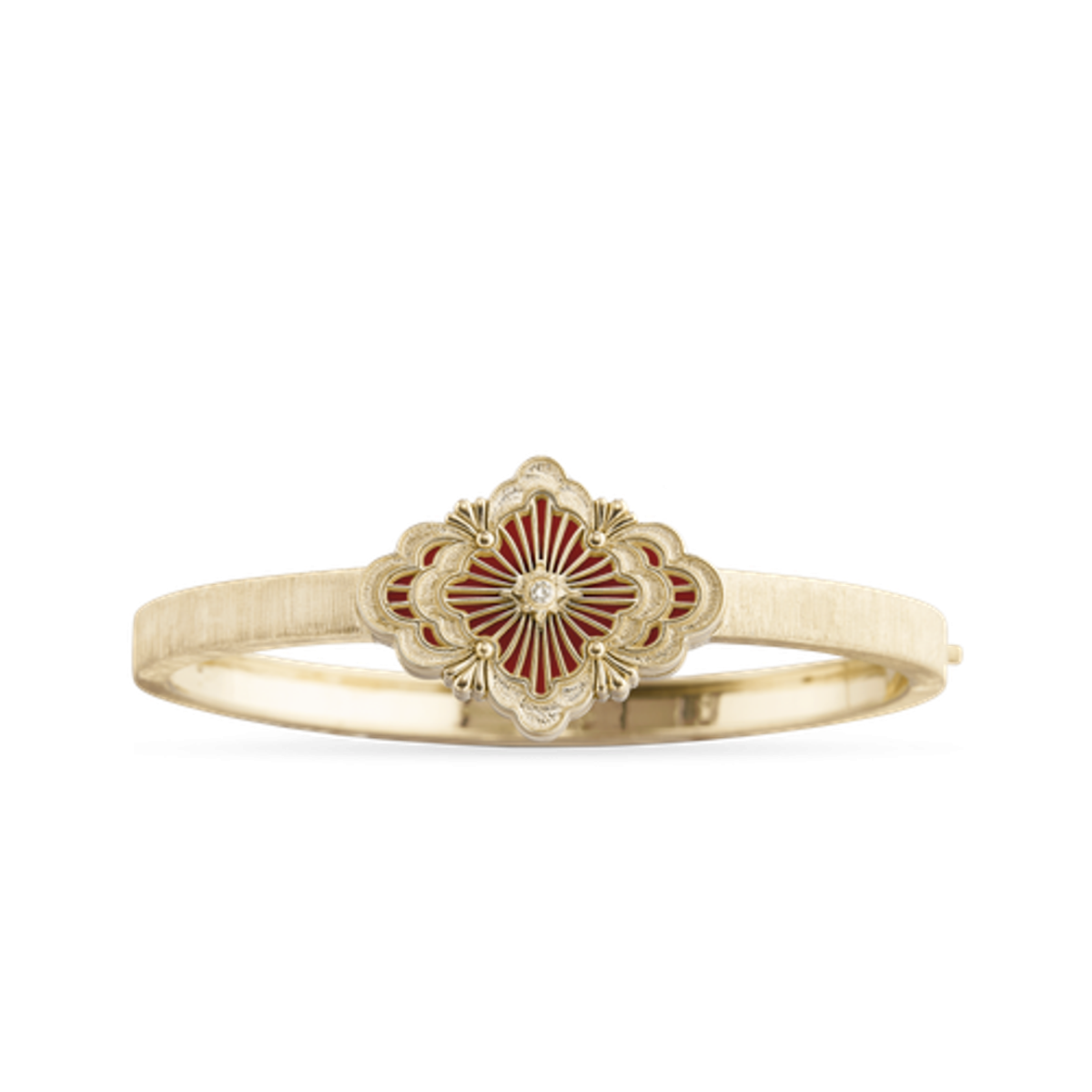 OPERA TULLE ENAMEL 黄金和红色珐琅手环式手镯