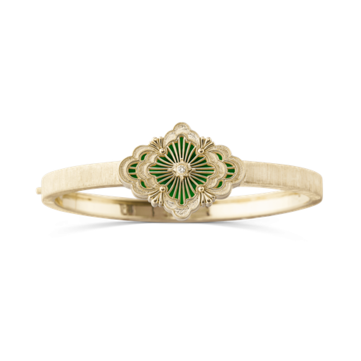 OPERA TULLE ENAMEL 黄金和绿色珐琅手环式手镯