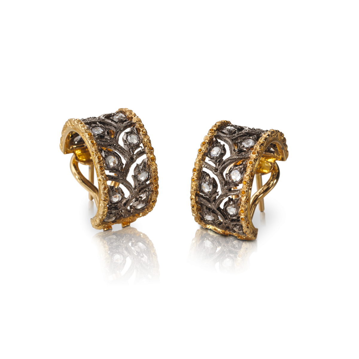 RAMAGE 黄金和白金镶钻耳环