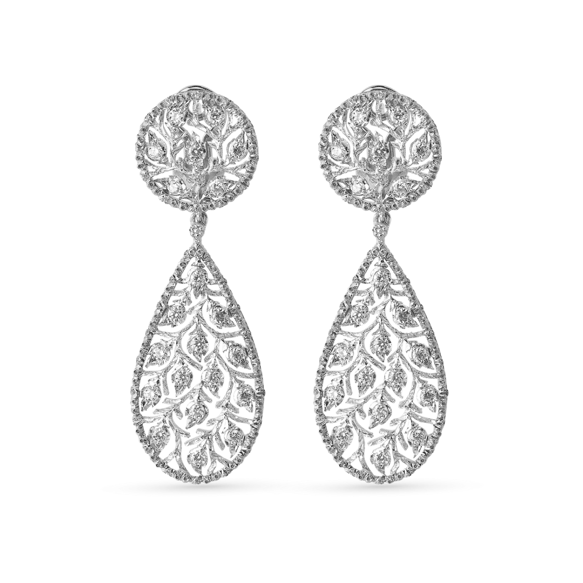 RAMAGE 白金镶钻泪滴形耳环