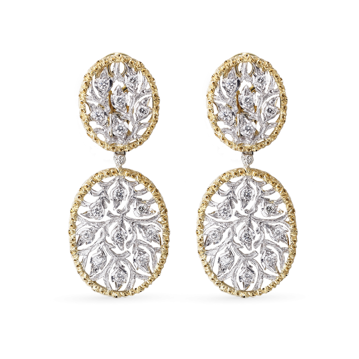 RAMAGE 白金和黄金镶钻耳环