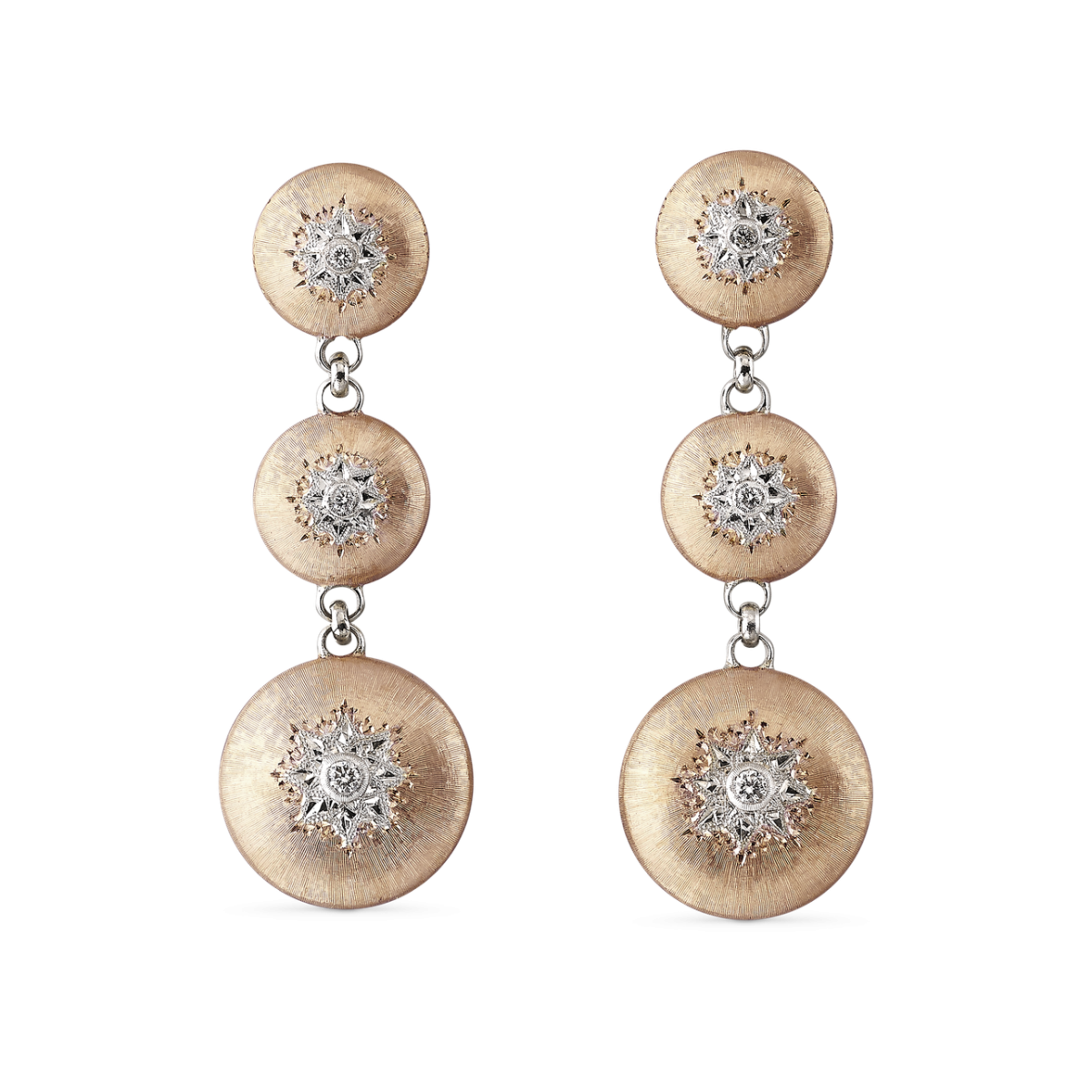 MACRI CLASSICA 玫瑰金和白金镶圆钻耳环