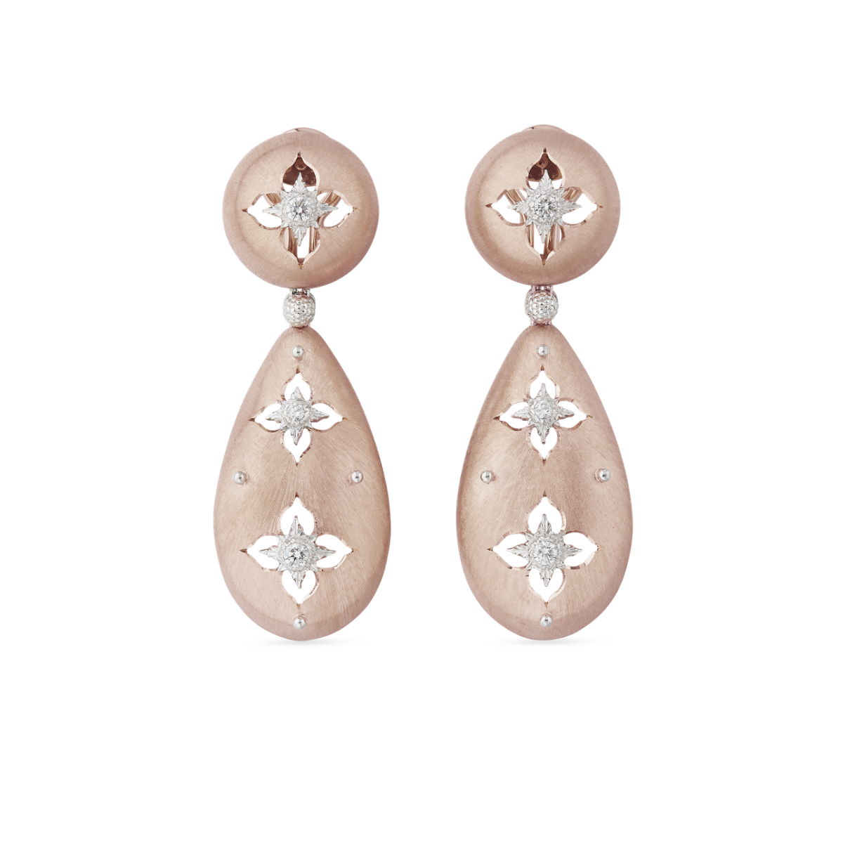 MACRI GIGLIO 玫瑰金和白金镶钻耳环