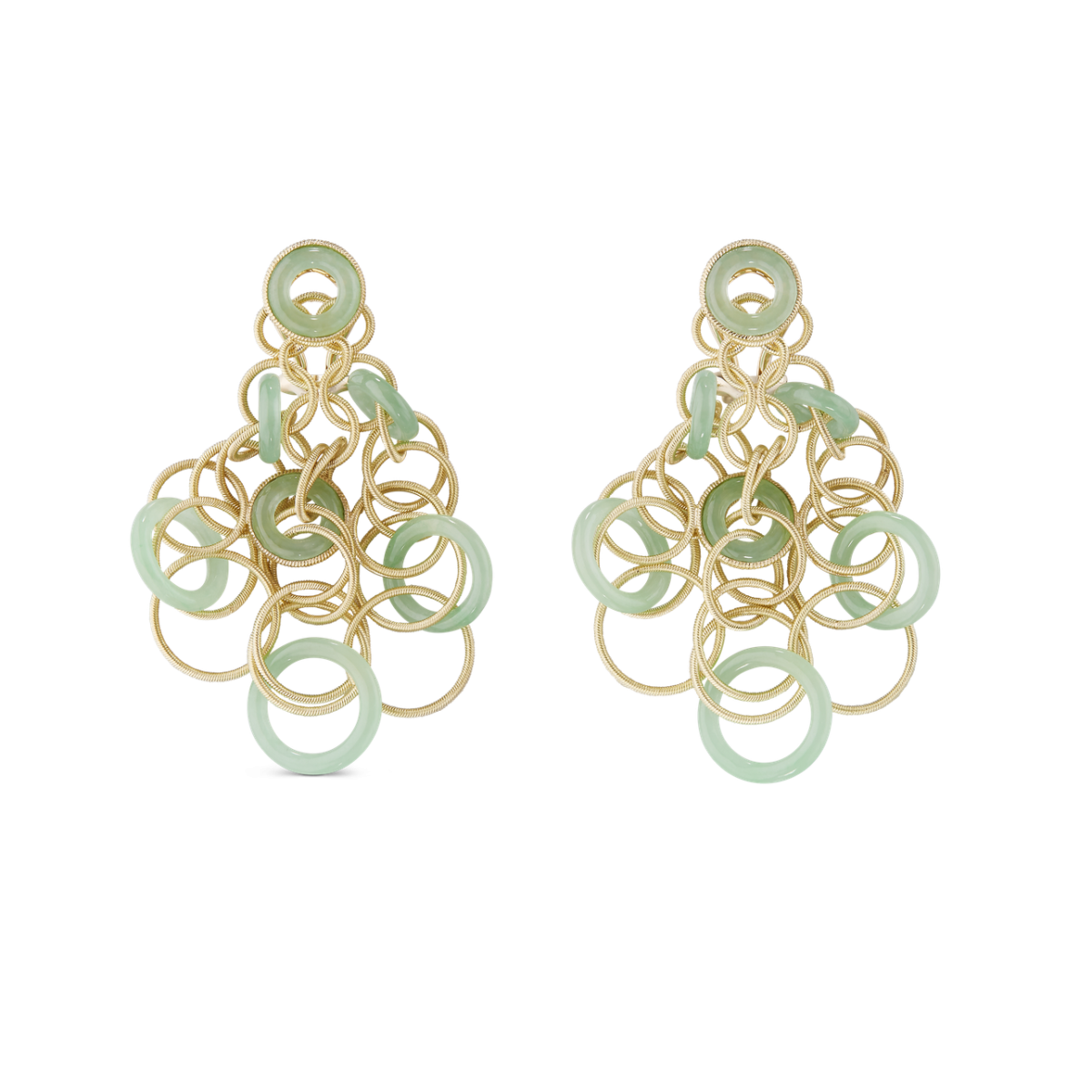 HAWAII COLOR 黄金镶翡翠耳坠