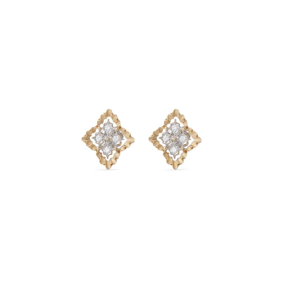 ROMBI 黄金和白金镶圆钻耳钉