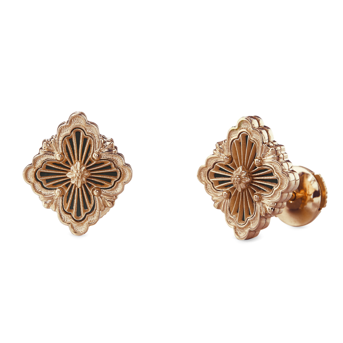 OPERA TULLE STONE 玫瑰金镶缟玛瑙耳环