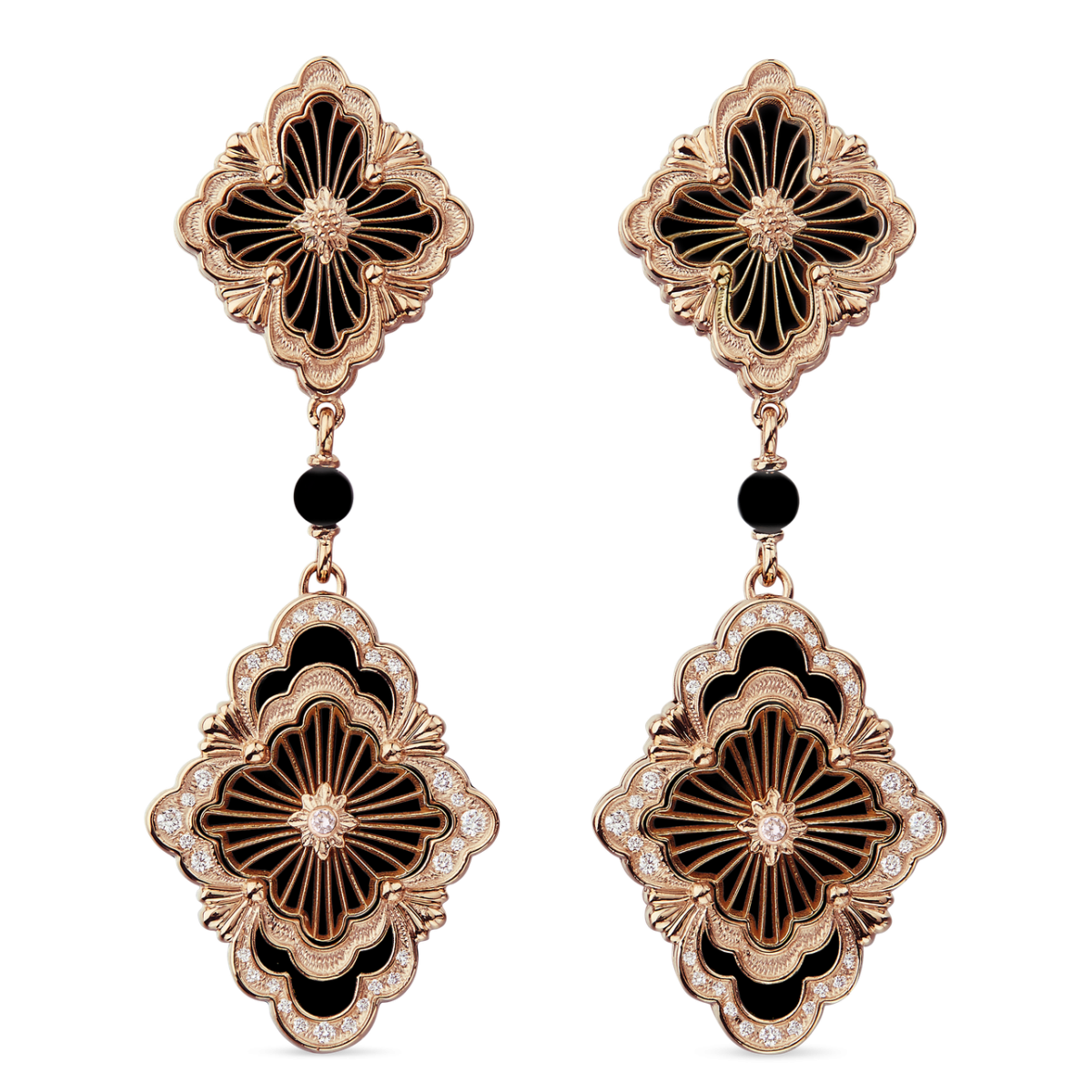 OPERA TULLE ENAMEL 玫瑰金镶缟玛瑙吊坠