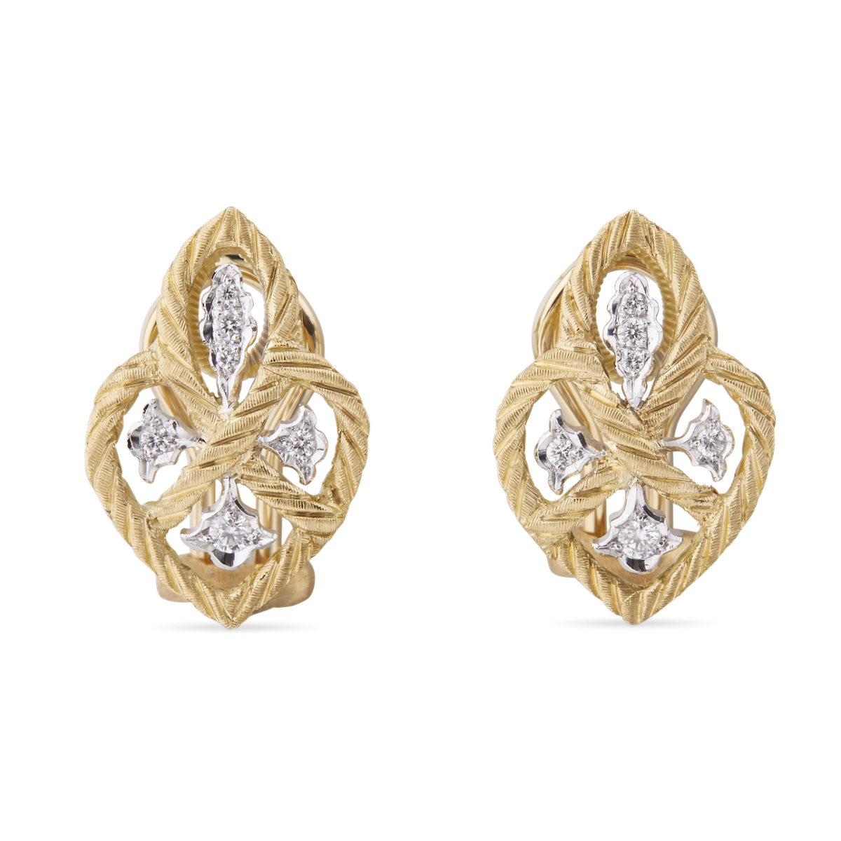 ÉTOILÉE MINI 黄白金镶钻耳环