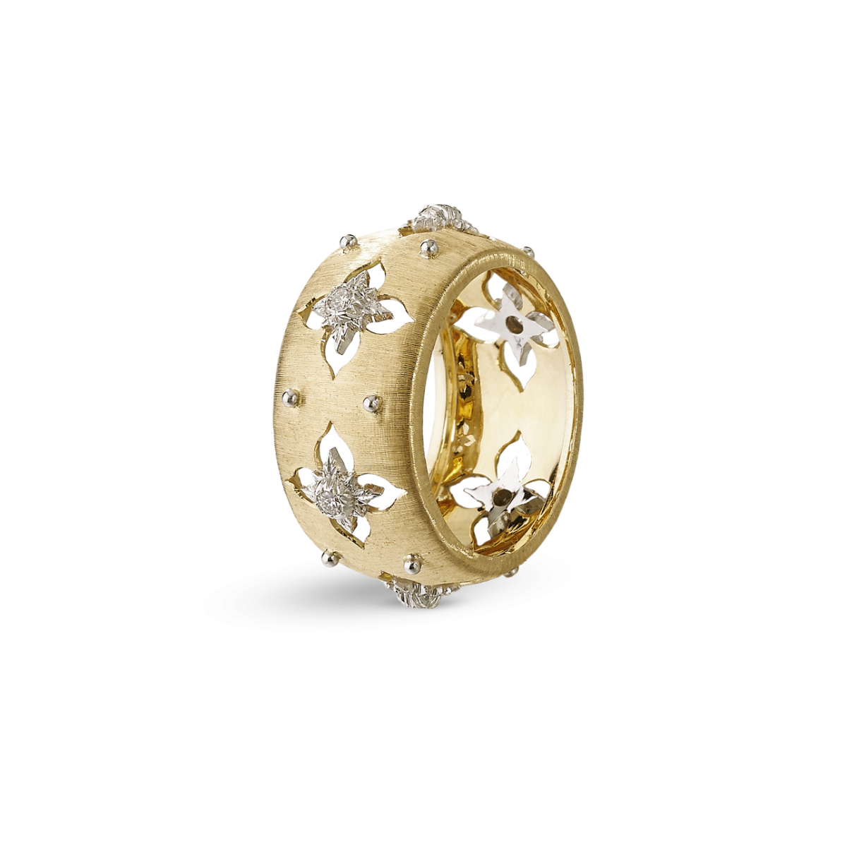 MACRI GIGLIO ETERNELLE 黄金和白金镶钻戒指