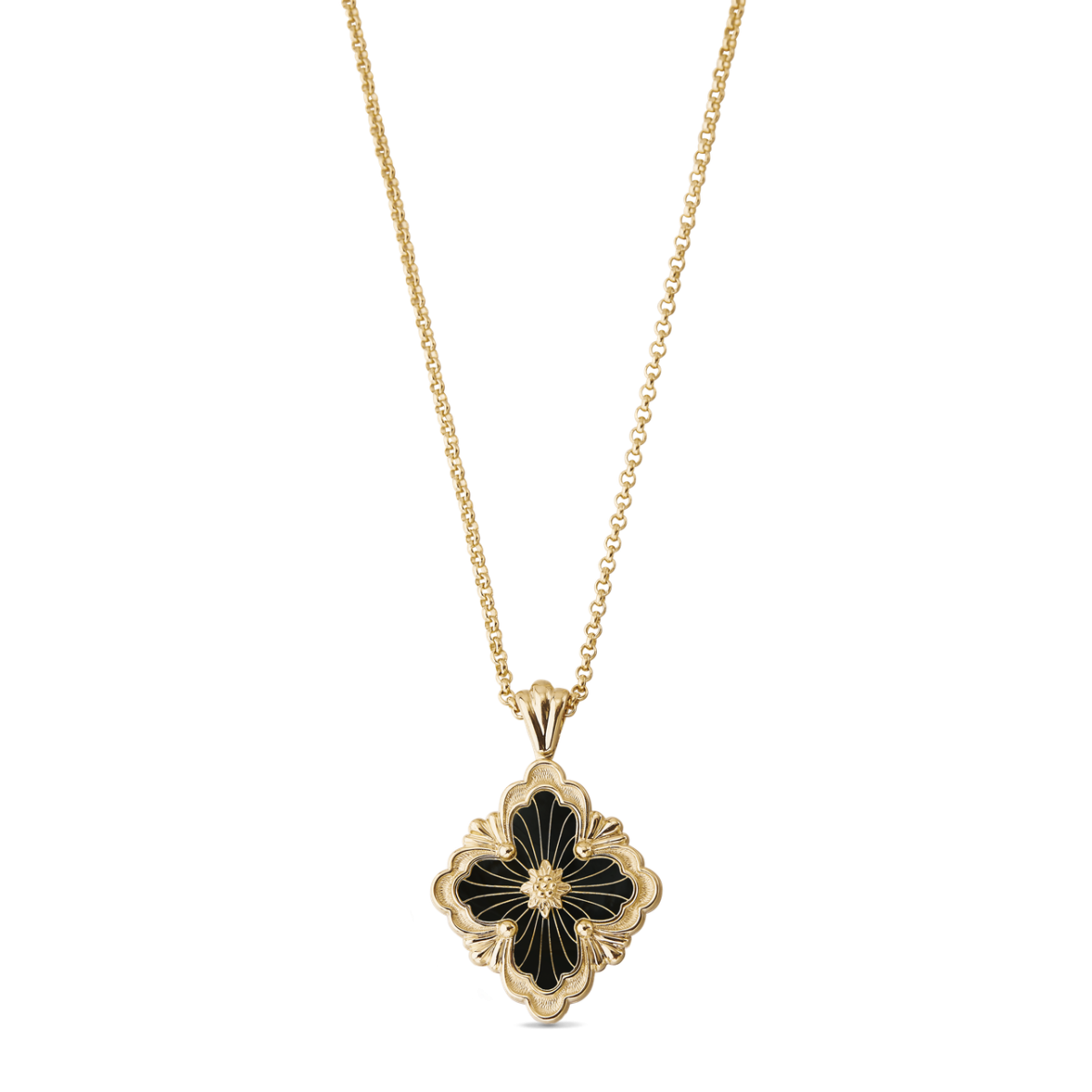 OPERA TULLE STONE 黄金镶缟玛瑙吊坠