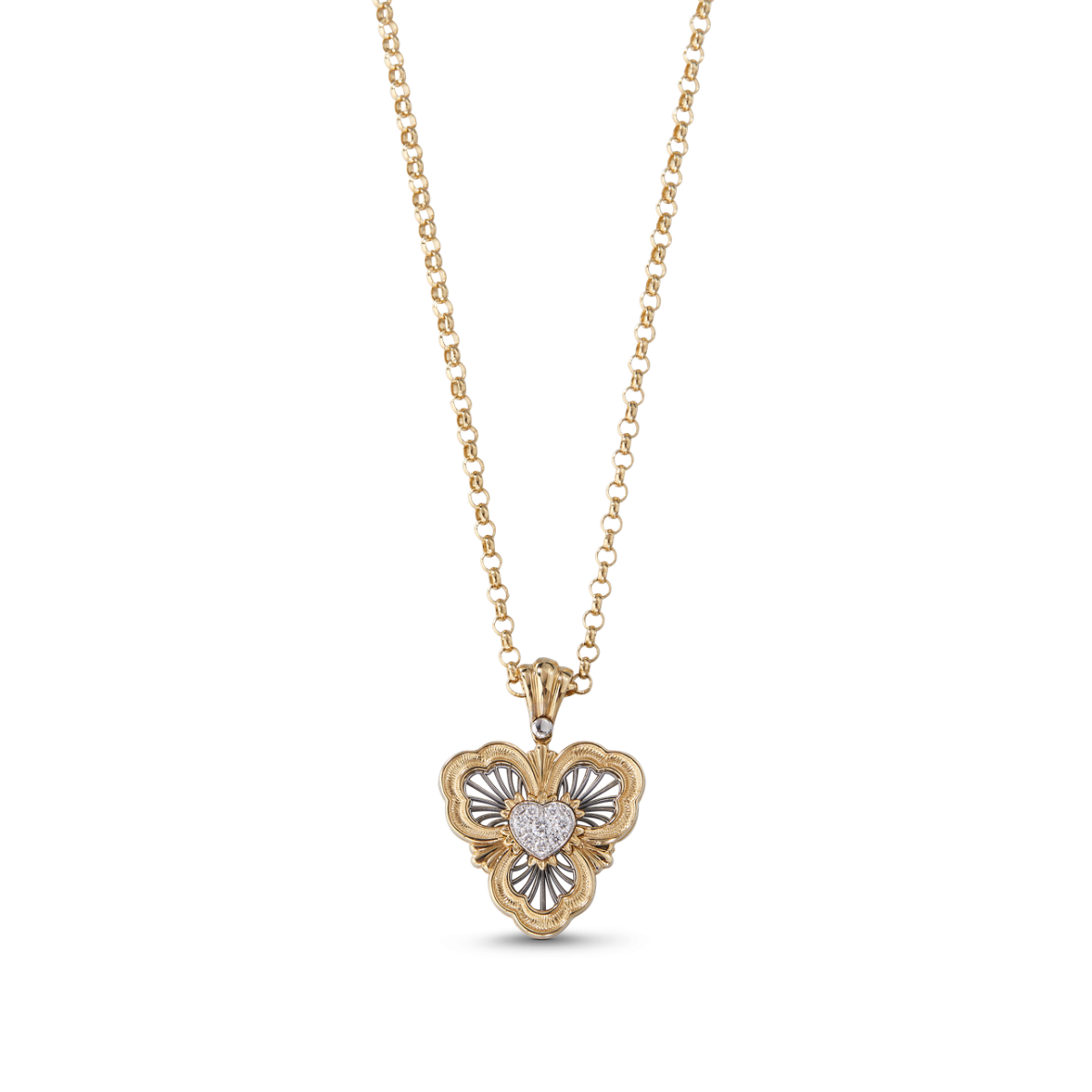 OPERA TULLE 黄金和白金心形吊坠