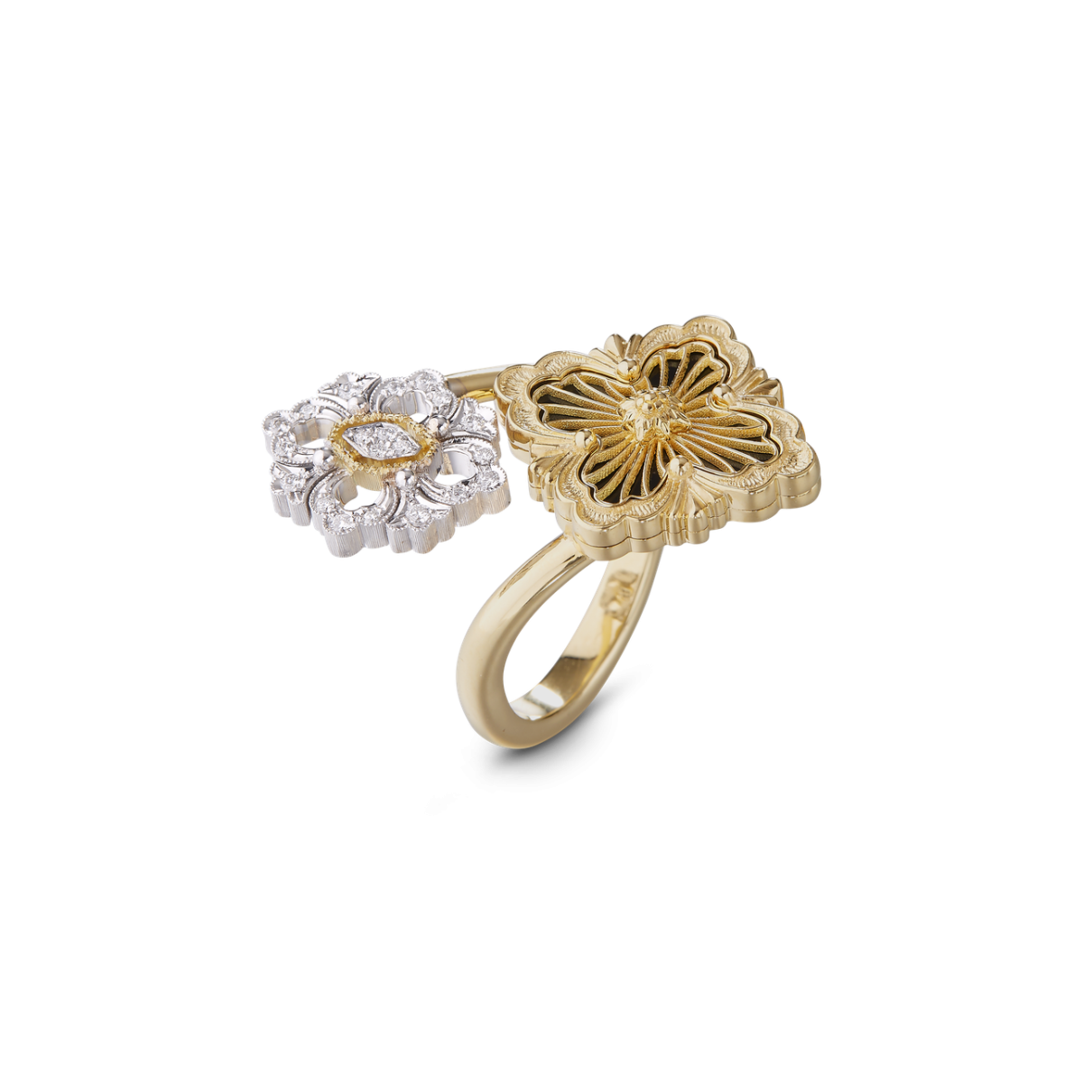 OPERA TULLE STONE 黄金镶缟玛瑙和钻石戒指